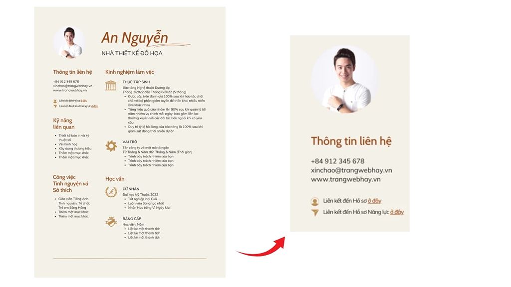 Thông tin cá nhân trong CV.