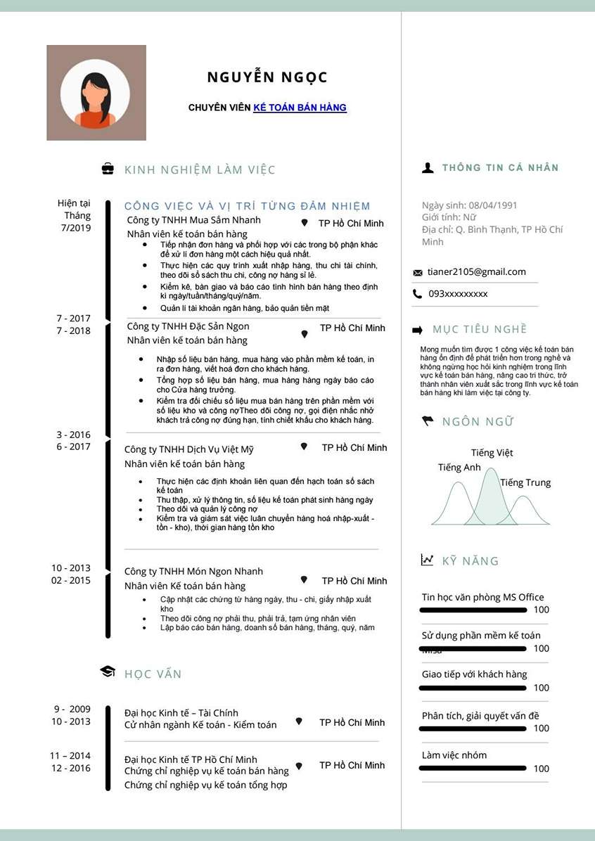 Tham khảo mẫu cv xin việc kế toán thu hút nhà tuyển dụng.