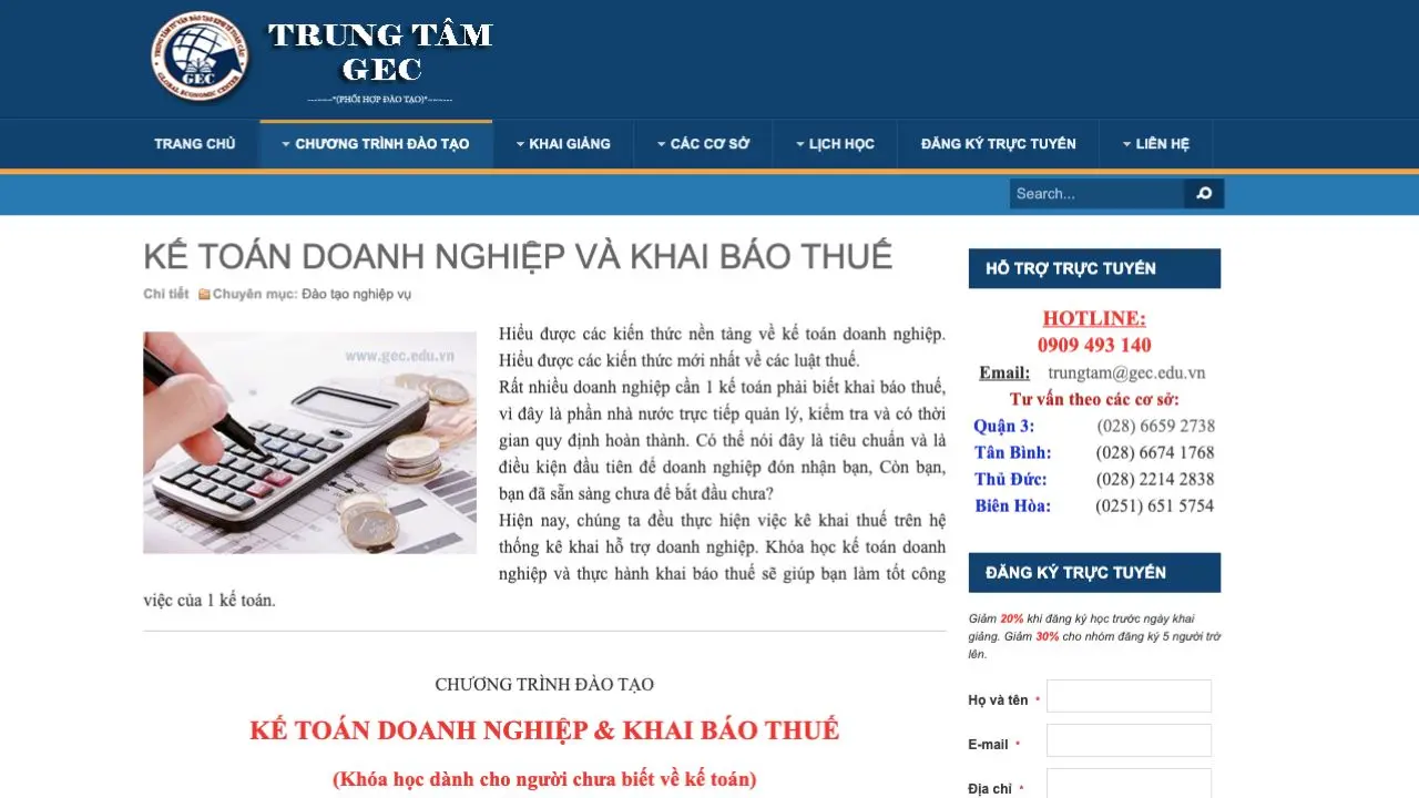 khóa học kế toán