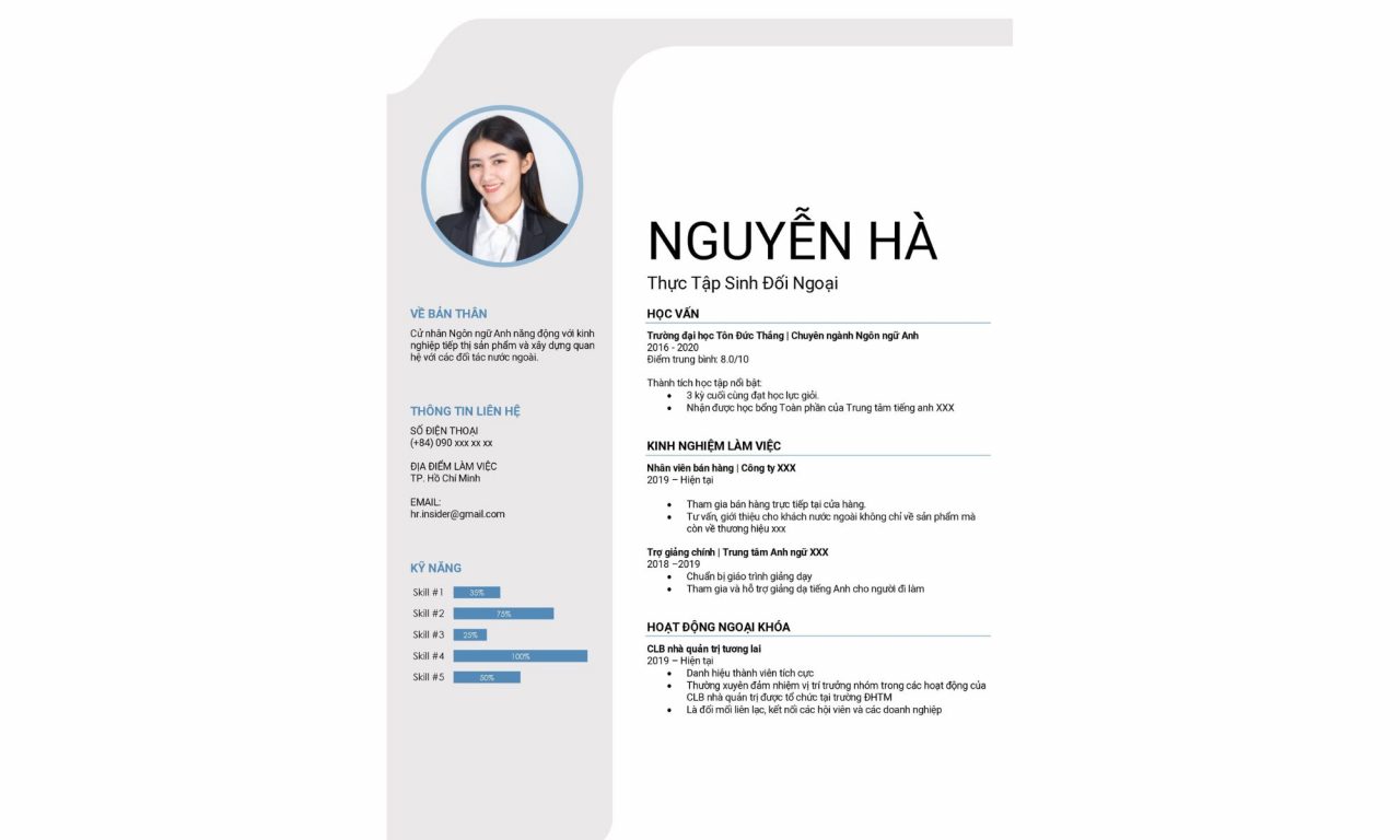 Mẫu CV file Word đơn giản và chỉn chu.