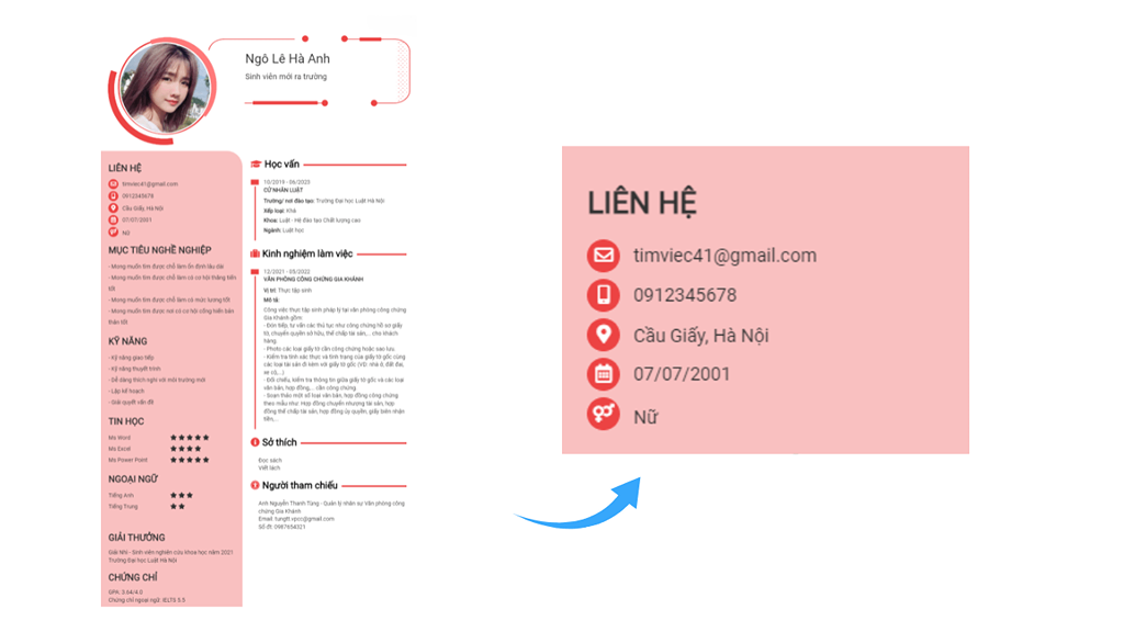 cv xin việc đơn giản cho sinh viên