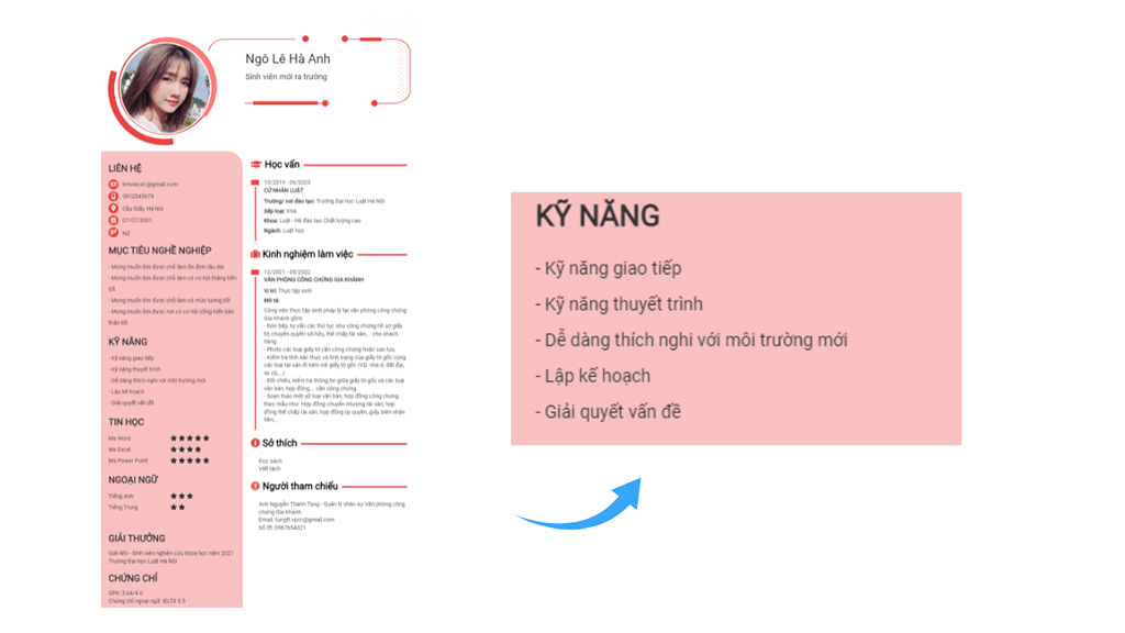 cv xin việc đơn giản cho sinh viên