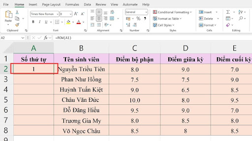 Đánh số thứ tự trong Excel: Cách làm nhanh và hiệu quả